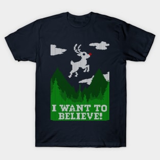 I WANT TO BELIEVE! Ugly Sweater T-Shirt